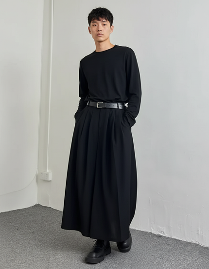 Jupe Homme Noire Ample Fluide
