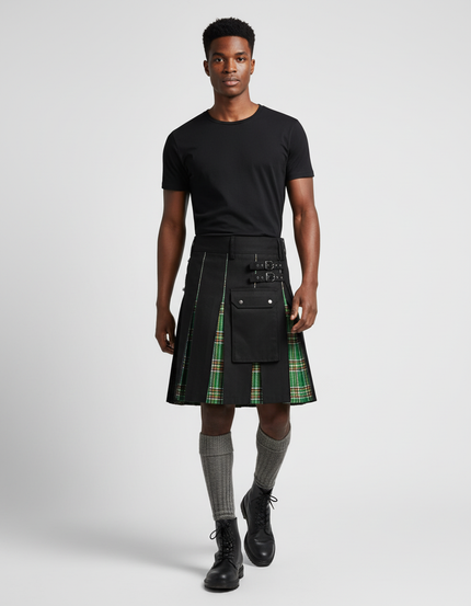 Jupe Homme Écossaise Plissée Chic Classique