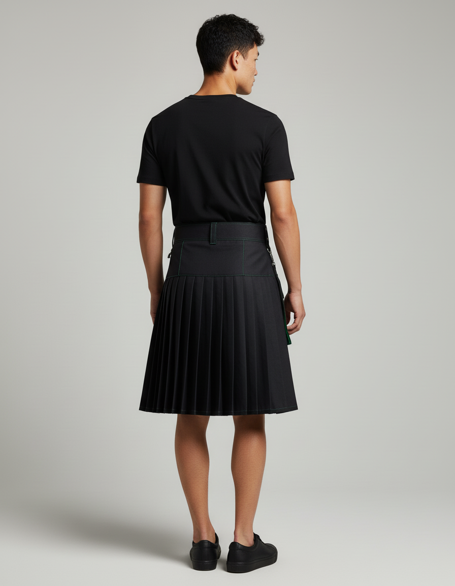 Jupe Homme Bicolore Plissée Rétro