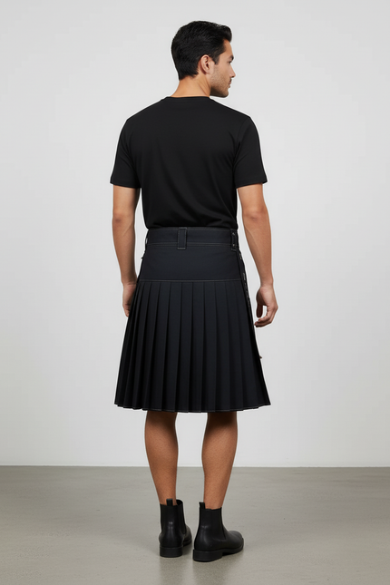 Jupe Homme Noire À Lacets Décontractée