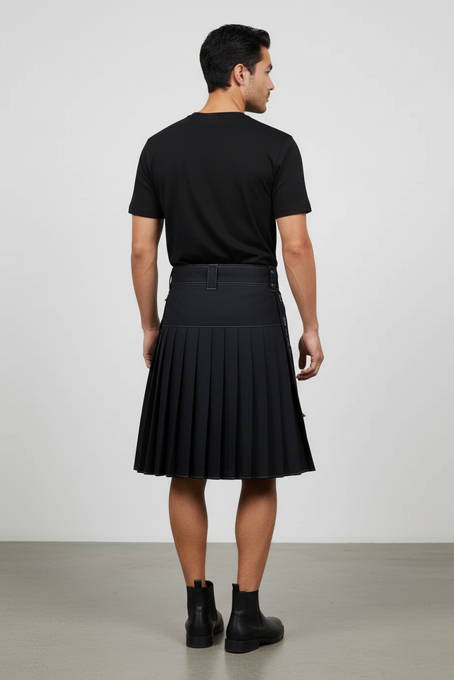 Jupe Homme Noire À Lacets Décontractée