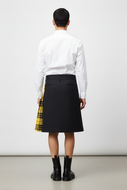 Jupe Homme Noire Écossaise Décontractée