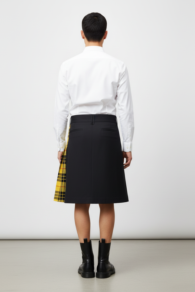 Jupe Homme Noire Écossaise Décontractée