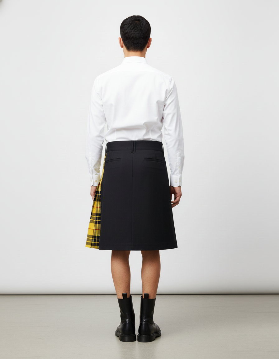 Jupe Homme Noire Écossaise Décontractée