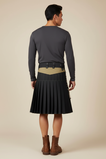 Jupe Homme Plissée Bicolore Chic