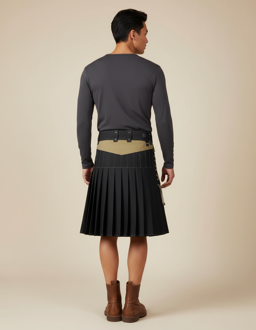 Jupe Homme Plissée Bicolore Chic