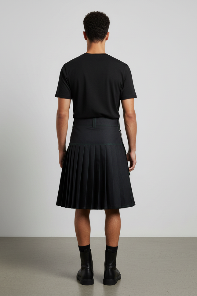 Jupe Homme Plissée Noire Et Verte