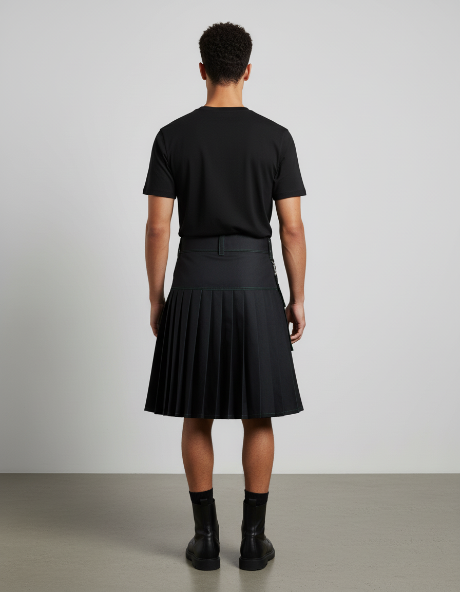 Jupe Homme Plissée Noire Et Verte