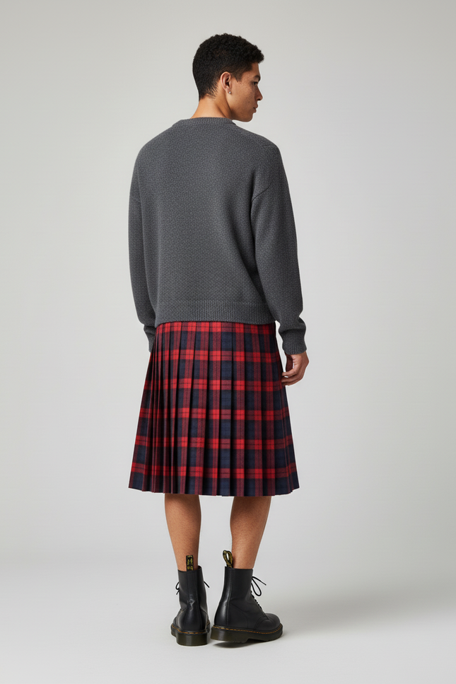 Jupe Homme Écossaise Plissée