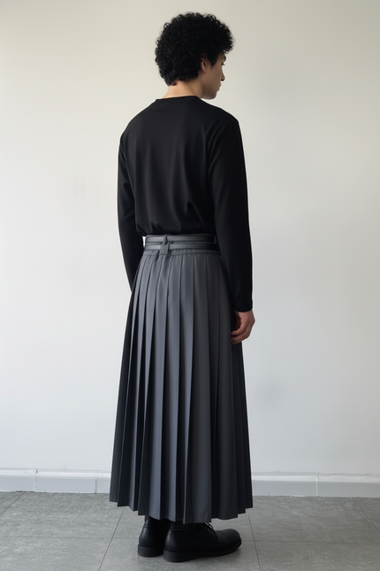 Jupe Homme Grise Plissée Harajuku