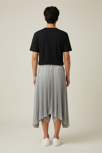 Jupe Homme Plissée Asymétrique Fluide