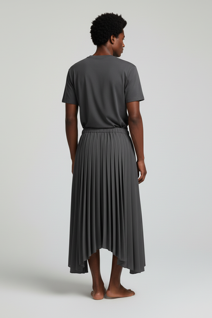 Jupe Homme Plissée Asymétrique Fluide Originale