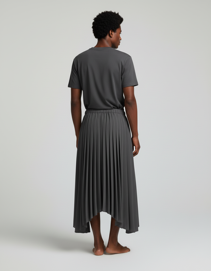 Jupe Homme Plissée Asymétrique Fluide Originale