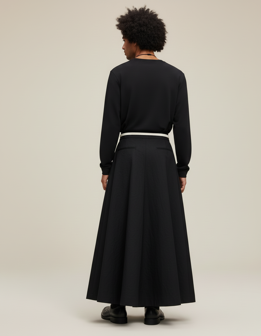 Jupe Homme Noire Ample Fluide Oversize