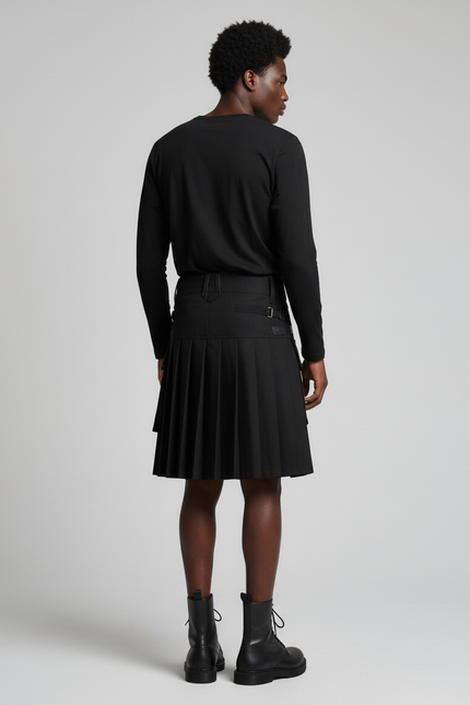 Jupe Homme Noire Plissée Écossaise