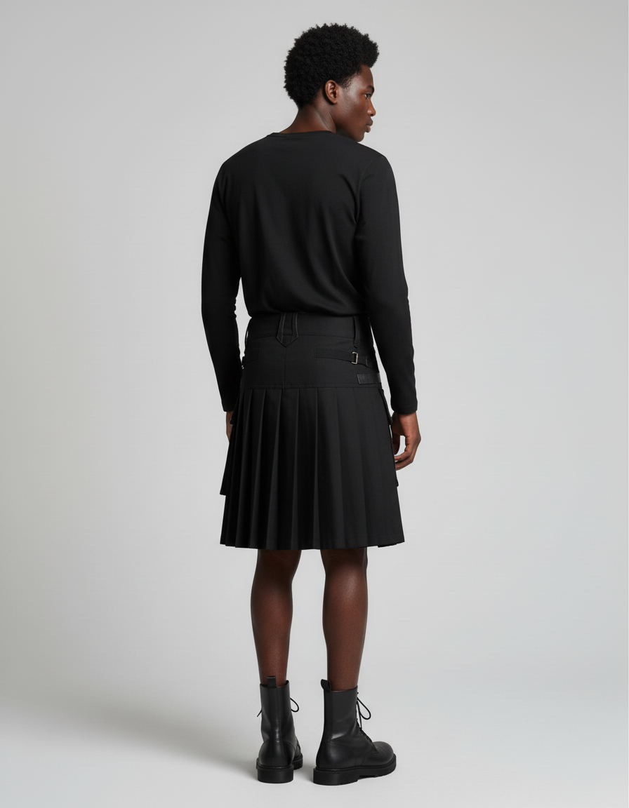 Jupe Homme Noire Plissée Écossaise