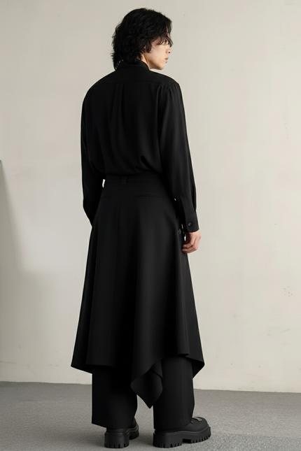 Jupe Homme Noire Asymétrique Streetwear