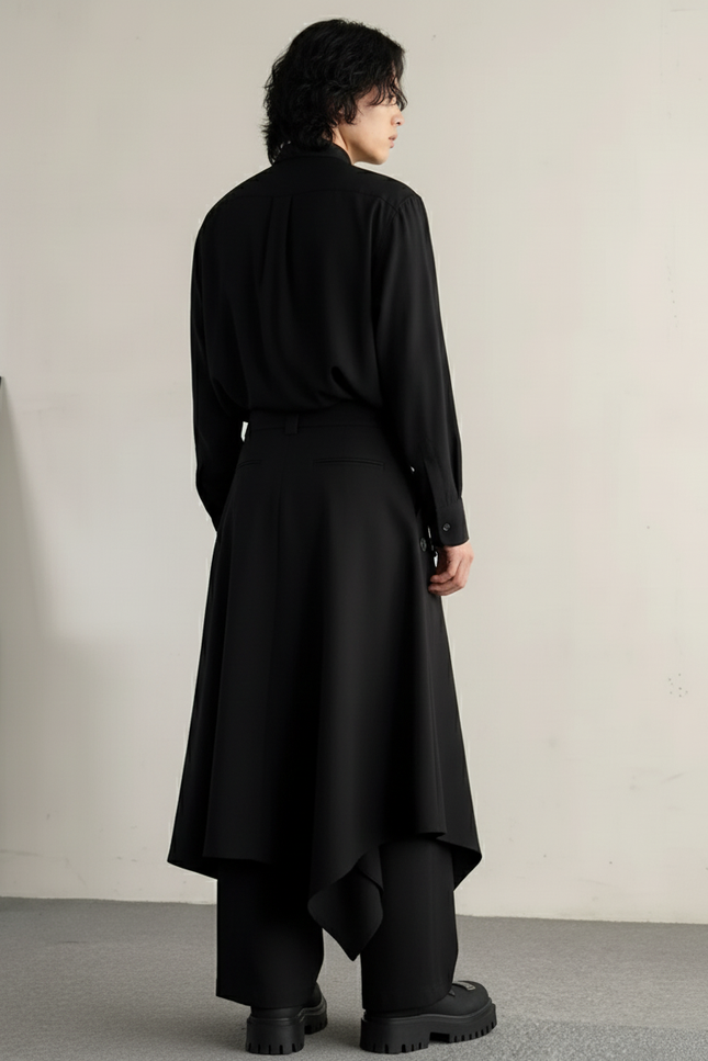 Jupe Homme Noire Asymétrique Streetwear