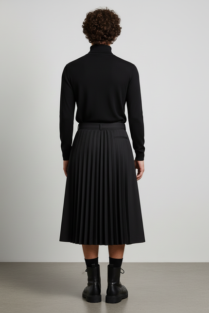 Jupe Homme Noire Plissée Décontractée Simple