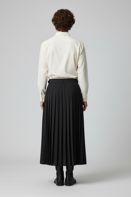 Jupe Homme Noire Plissée Chic