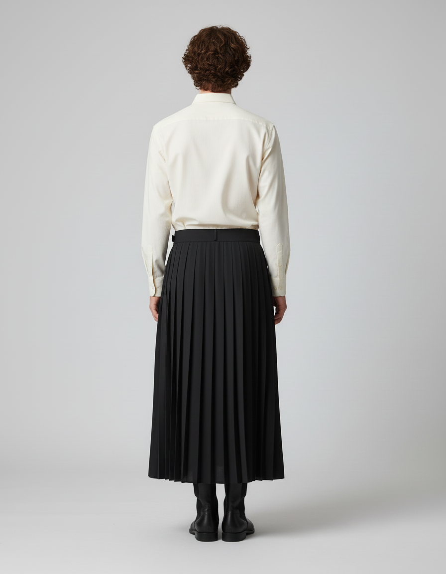 Jupe Homme Noire Plissée Chic