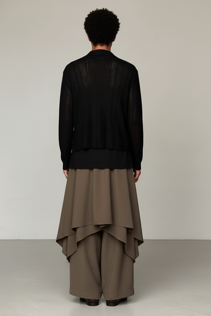 Jupe Homme Marron Irrégulière Fluide