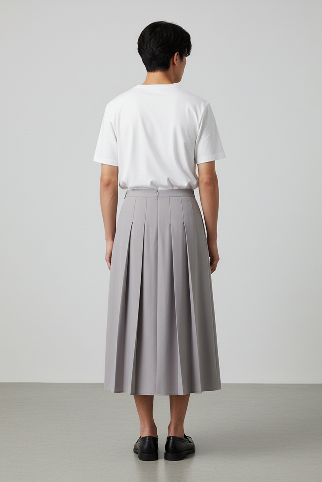 Jupe Homme Gris Fendue Décontractée