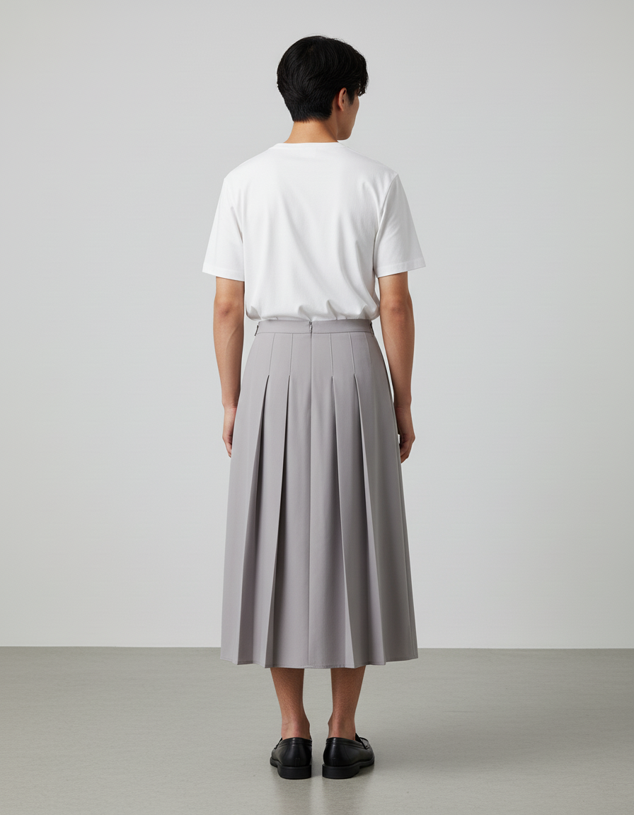 Jupe Homme Gris Fendue Décontractée