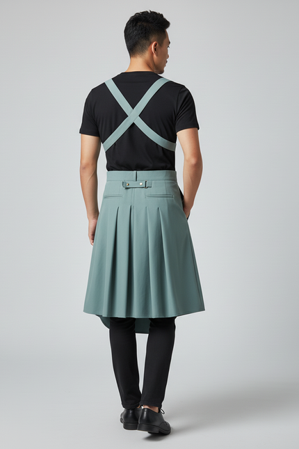 Jupe Homme Vert Sauge À Bretelles Décontractée