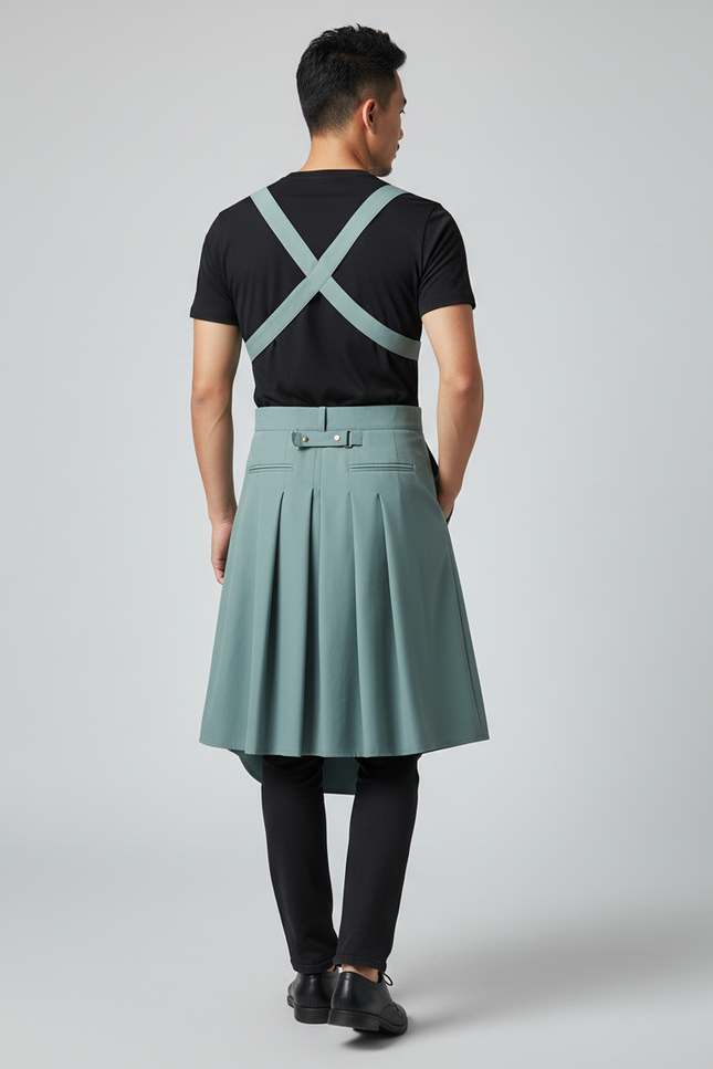 Jupe Homme Vert Sauge À Bretelles Décontractée