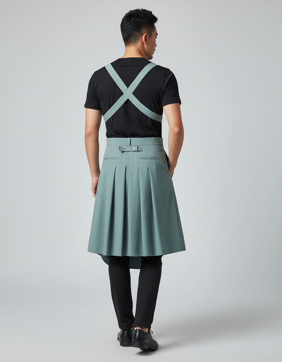 Jupe Homme Vert Sauge À Bretelles Décontractée