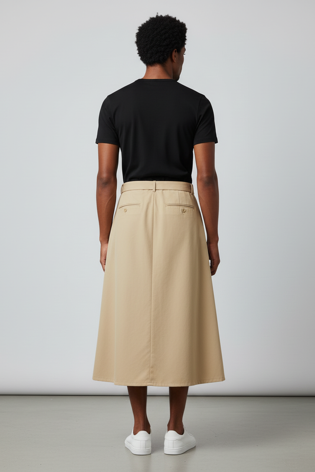 Jupe Homme Beige Ample Décontractée