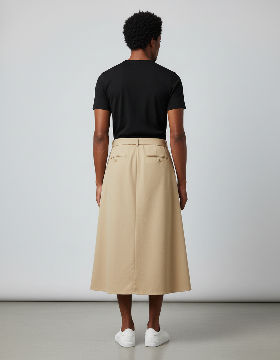 Jupe Homme Beige Ample Décontractée