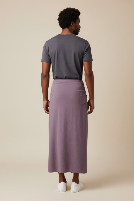 Jupe Homme Mauve Plissée Décontractée