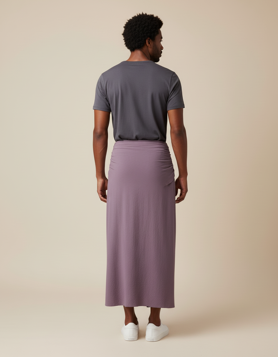 Jupe Homme Mauve Plissée Décontractée