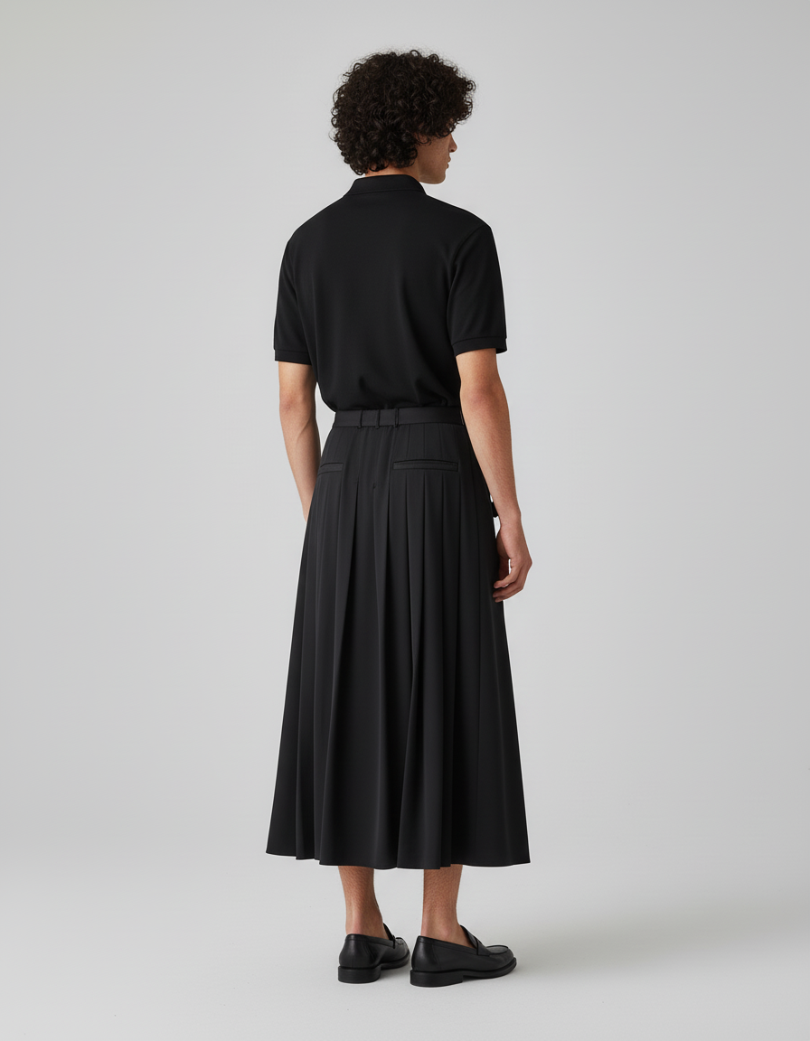 Jupe Homme Noire À Nœuds Décontractée