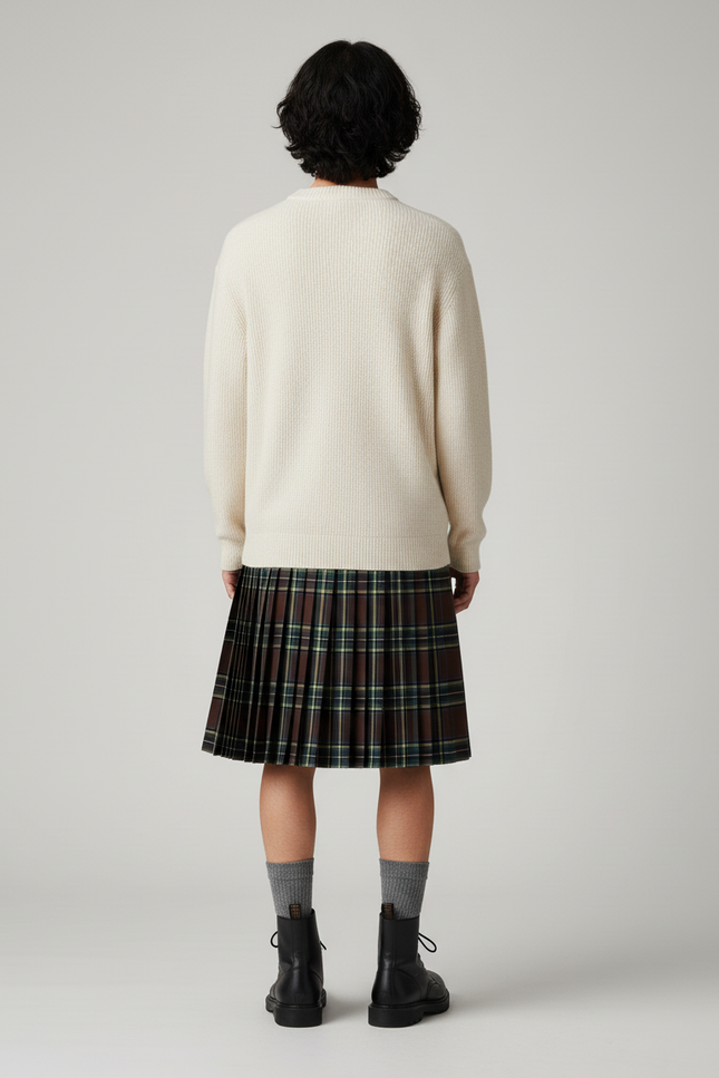 Jupe Homme Plissée Écossaise Décontractée