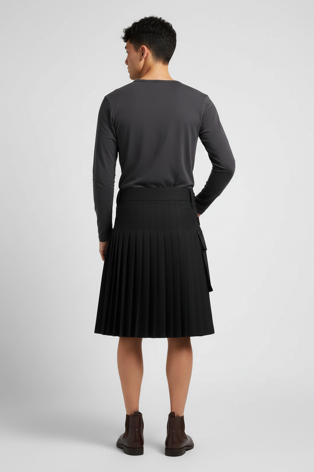 Jupe Homme Noire Plissée Gothique