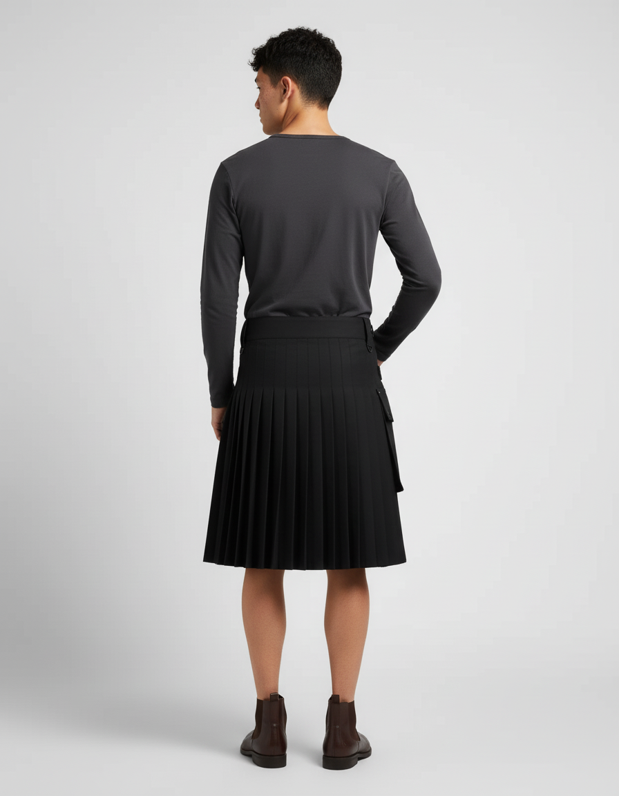 Jupe Homme Noire Plissée Gothique