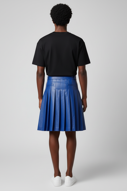 Jupe Homme Bleue Plissée Punk