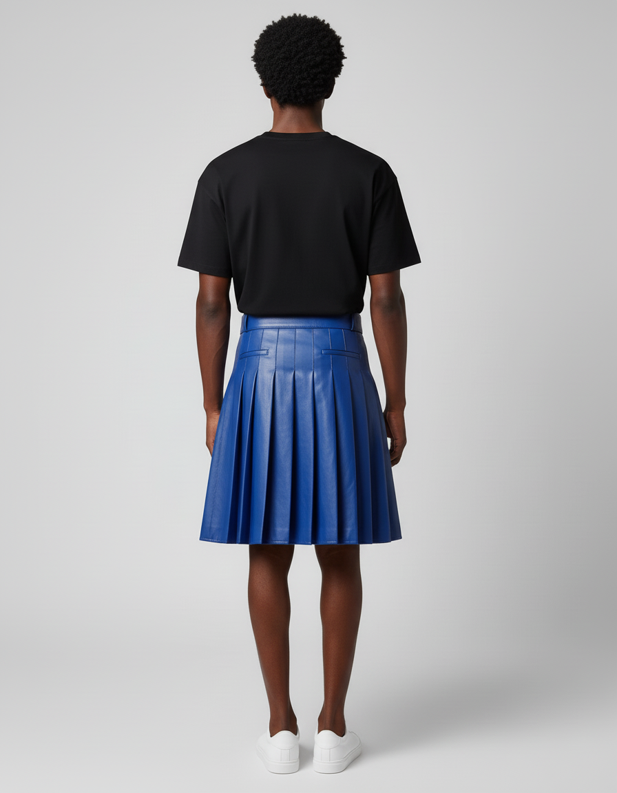 Jupe Homme Bleue Plissée Punk