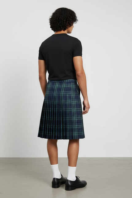 Jupe Homme Plissée Tartan Élégante
