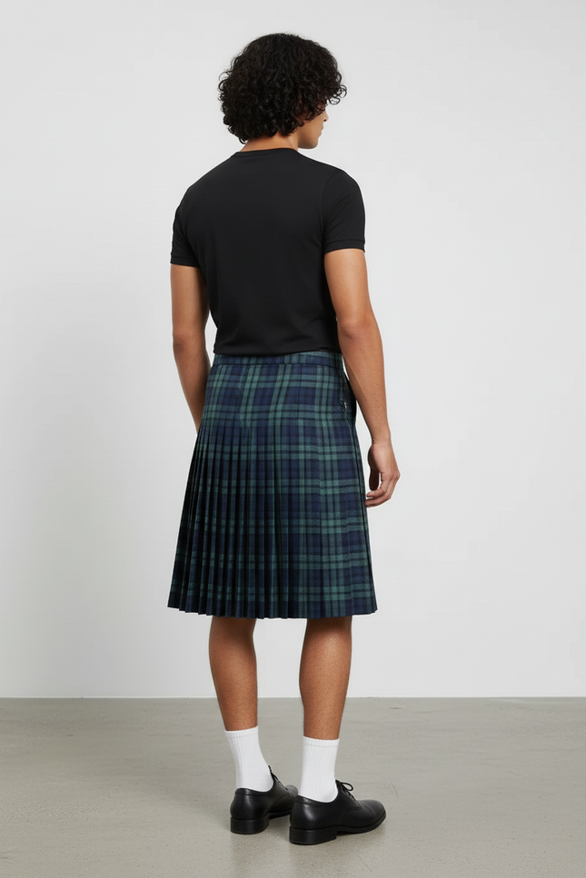 Jupe Homme Plissée Tartan Élégante