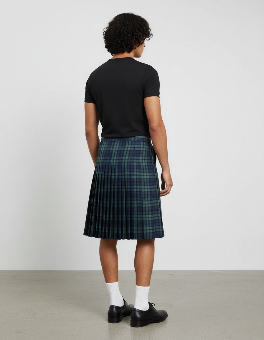 Jupe Homme Plissée Tartan Élégante