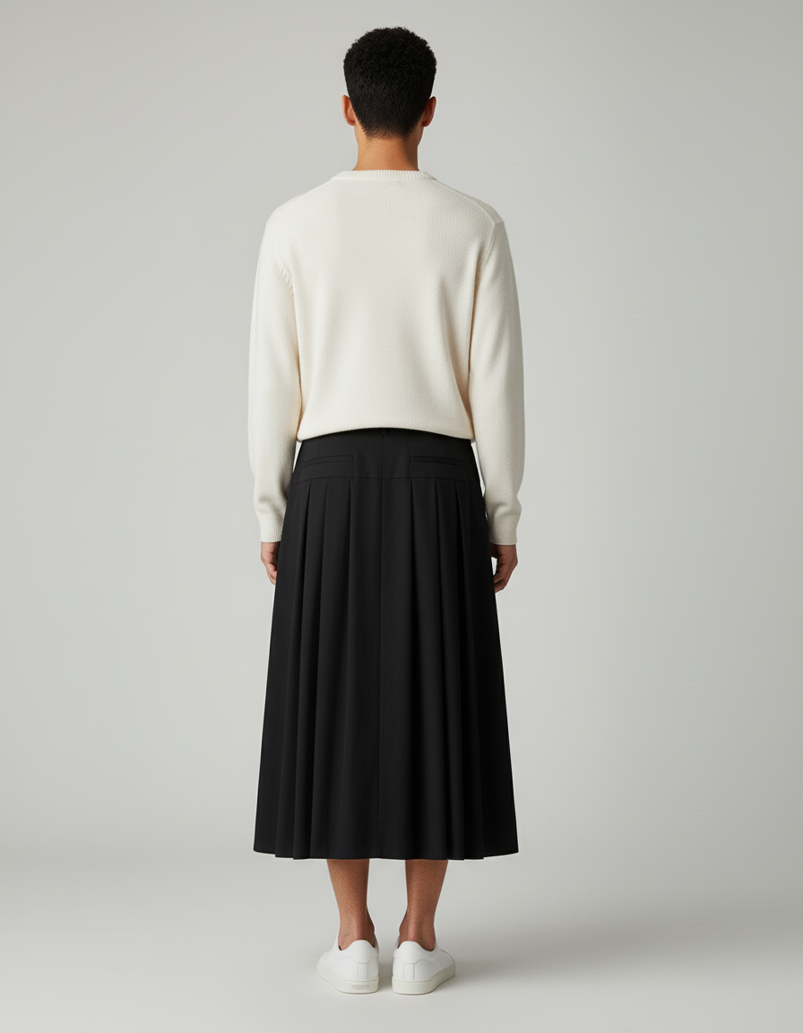 Jupe Homme Noire Plissée Fluide Aérienne