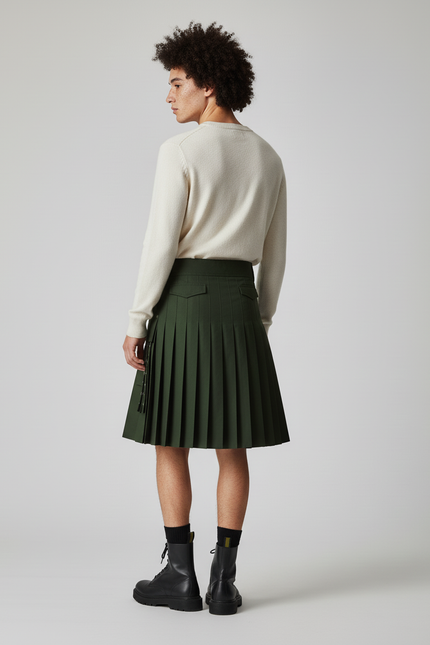 Jupe Homme Verte Festival Plissée