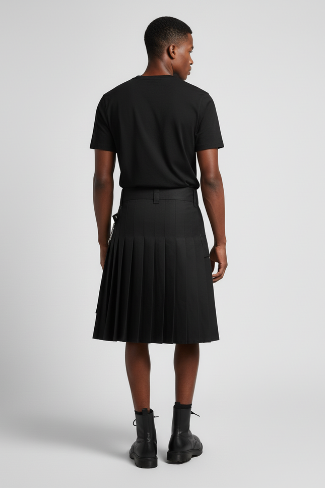 Jupe Homme Noire Plissée Chic Contemporaine