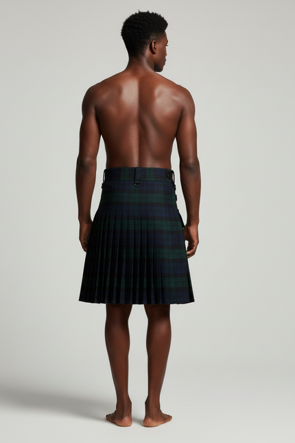 Jupe Homme Tartan Vert Plissée