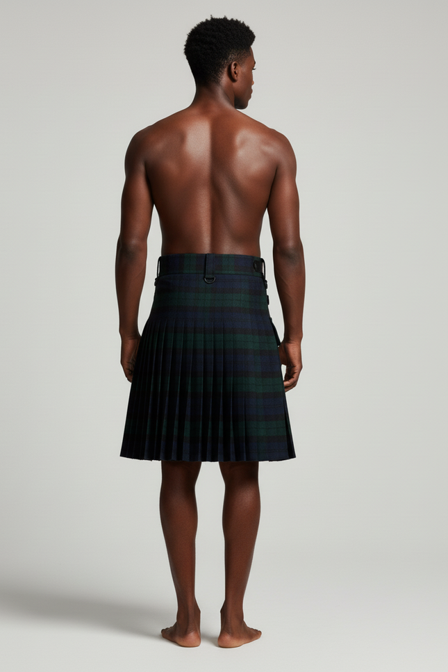 Jupe Homme Tartan Vert Plissée