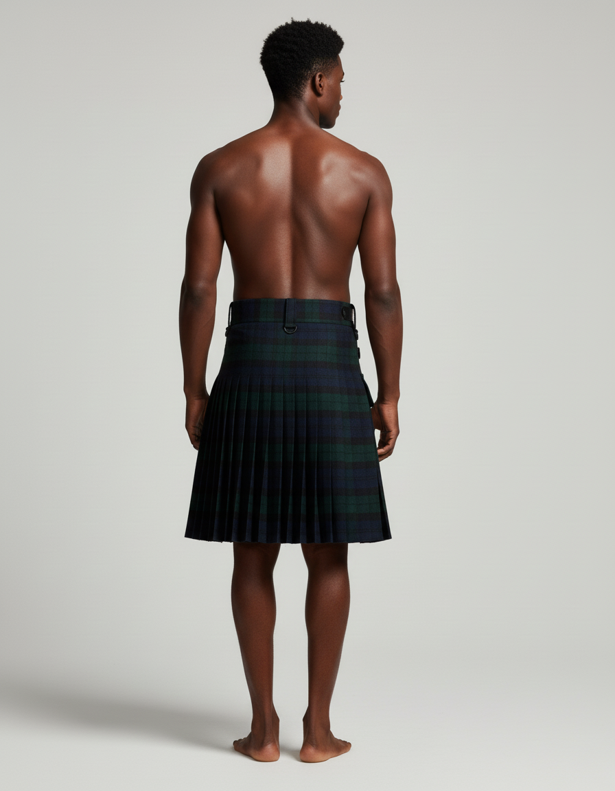 Jupe Homme Tartan Vert Plissée